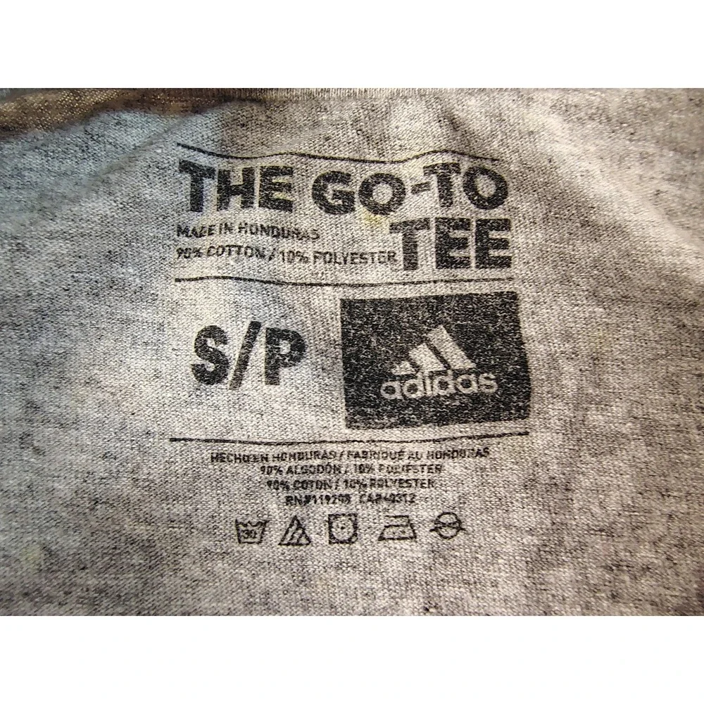 Adidas Mens The Go-To Tee Heather Grey Short Sleeve Crew Neck T-Shirt Size S